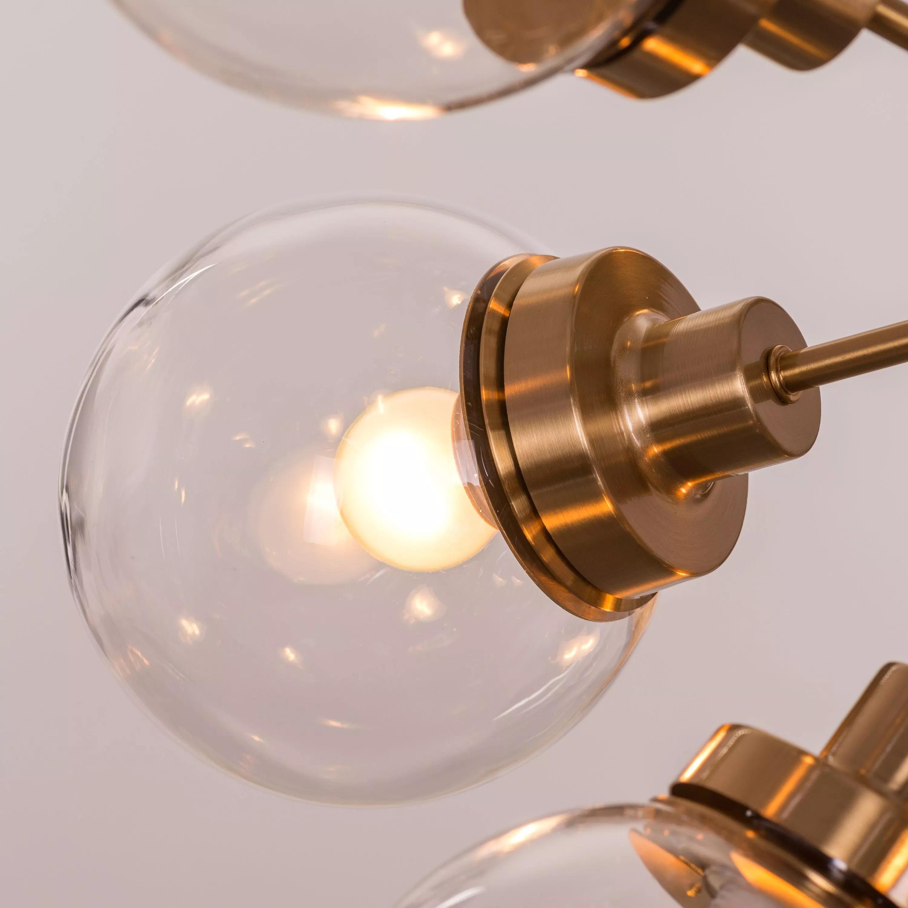 Glamorous Glass Globe Cluster Chandelier Modern Clear Glass Etsy