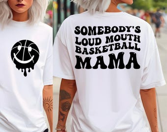 Loud Mouth Basketball Mama PNG: design divertente con sorriso che si scioglie (download digitale)