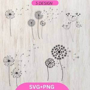 Dandelion Svg Bundle, Dandelion Png, Flower svg,digital download, Blowball flower, Dandelion Blowing Svg, dandelion vector, ,digital art