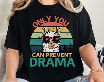 Funny Llama Shirt: Only You Can Prevent Drama SVG PNG (Digital Download)