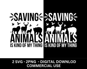 Saving Animals SVG PNG Bundle, Pet Lover Design (Digital Download)