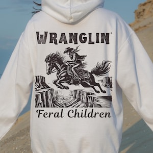 Wrangling Feral Children Svg Png , Feral Children Svg Southern PNG, Country PNG, Funny Mom Png, Retro Cowboy Dessert, Cool Teenager Gift