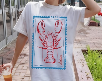 Vintage Distressed Hummer T-Shirt Design: Französischer Küstenfischer Stil (PNG Digital Download