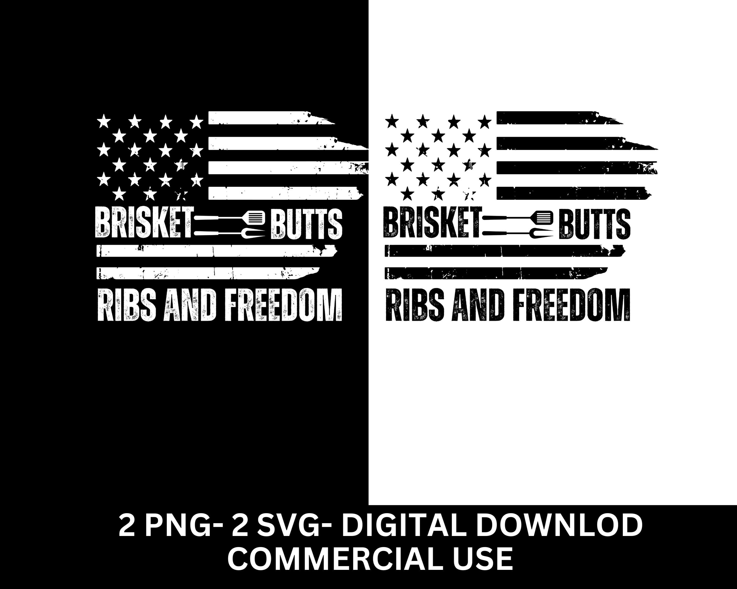 Smoke Ribs Svg Brisket Butts Ribs Freedom BBQ Svg Png, Funny American Flag Smoker ...