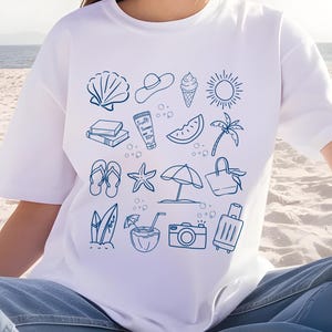 Summer Doodles PNG SVG: Beach Vacation Shirt Design (Digital Download)