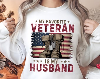 Veteran Wife Shirt Design: Patriotic Military Husband Gift (SVG PNG)