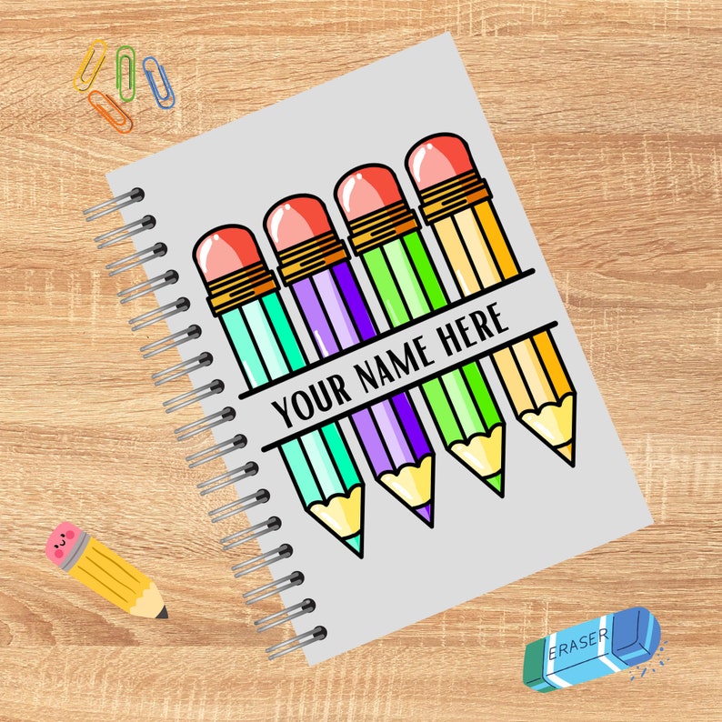 Pencil Name Svg png Pdf Pencil Split Monogram Crayon Svg Etsy