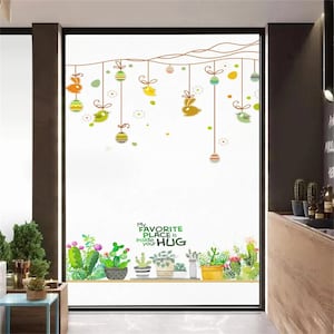 Película para ventana de privacidad con patrón de pájaros de dibujos animados de tamaño personalizado, película para puerta de vidrio esmerilado, PVC, bloqueador solar, adherencia estática para calcomanías para ventanas de vidrio