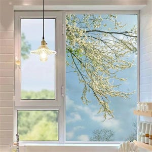 Custom Size Pretty Flowers Privacy Window Film Frosted Glass Door Decor Anti-UV Glue-free Cling for Glass Window Sticker