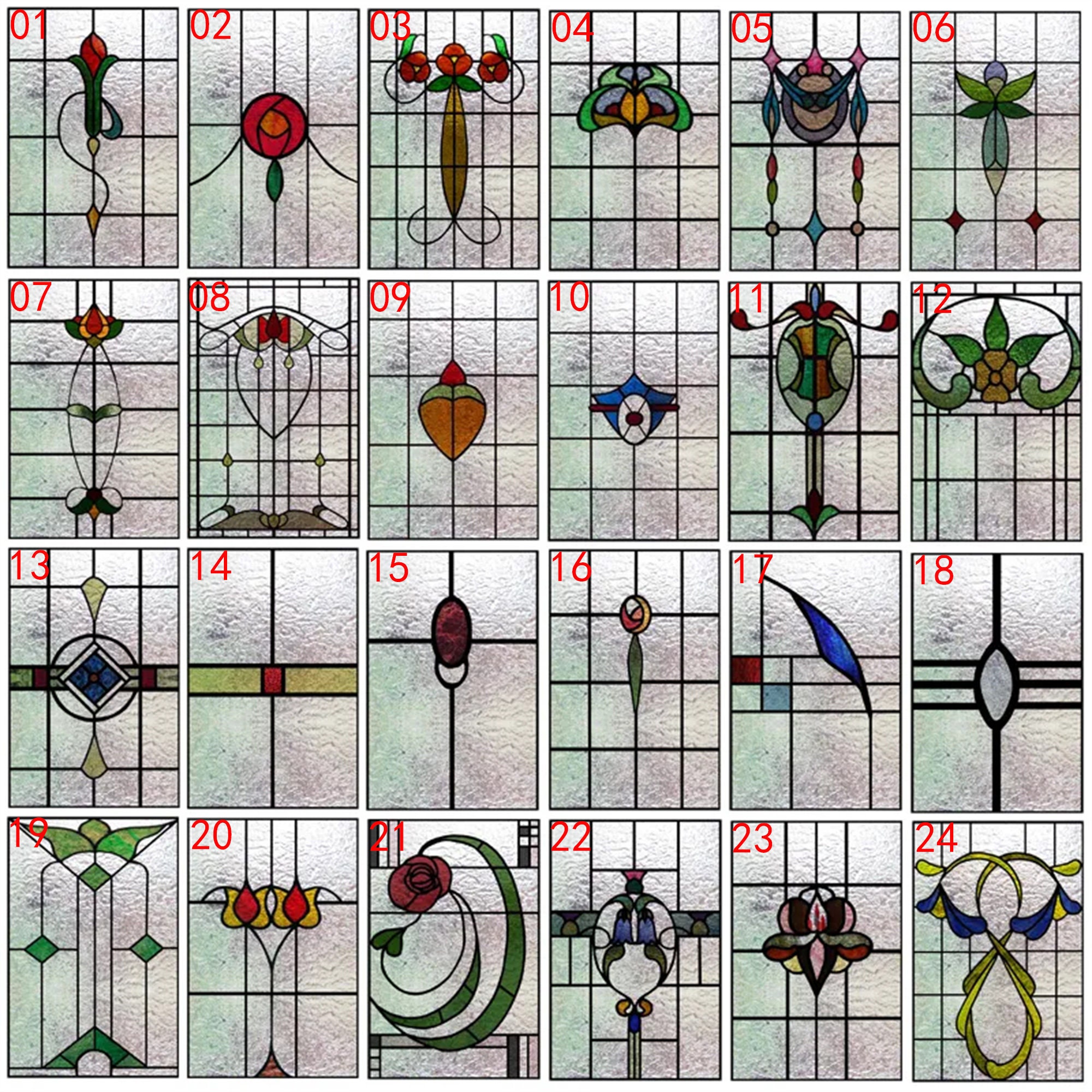 Custom Size Matte Window Film Stained Glass Decorative Uv Window Sticker Privacy Frosted Static Cling Window Decor for Glass