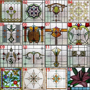 Customized Window Film 3D Matte  Privacy Frosted Static Cling Stained Glass Sticker Window Decal for Glass Decor
