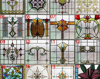 Customized Window Film 3D Matte  Privacy Frosted Static Cling Stained Glass Sticker Window Decal for Glass Decor