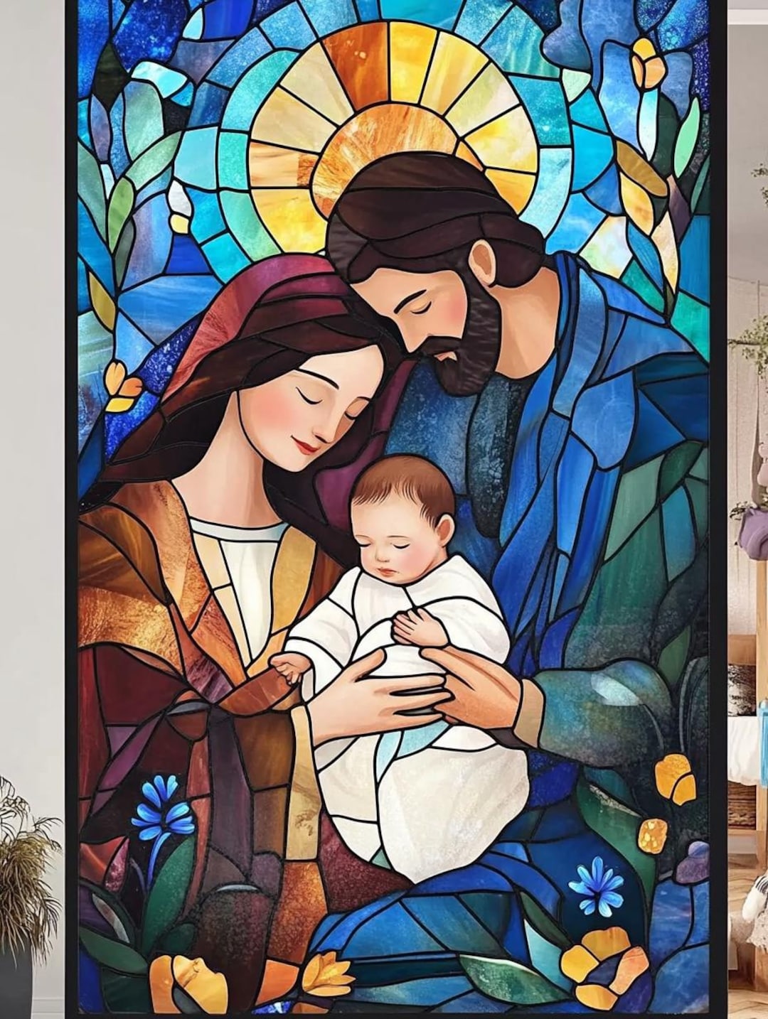 Customized Size Stained Glass Window Film for Doors and Windows Holy ...