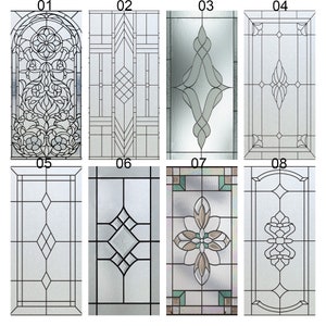 Custom Size Stained Glass Window Film Frosted Privacy Static Cling Retro Geometry Stickers Shower Bathroom Office Home Decor