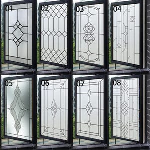 Anpassad storlek frostad fönsterfilm i färgat glas kyrkinspirerad statisk vidhäftning för dörrklistermärken kök, kontor och heminredning