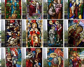 Custom size Window Film Stained Glass Films Church Style Jesus Christ Virgin Mary Window Sticker Paper Door Stickers
