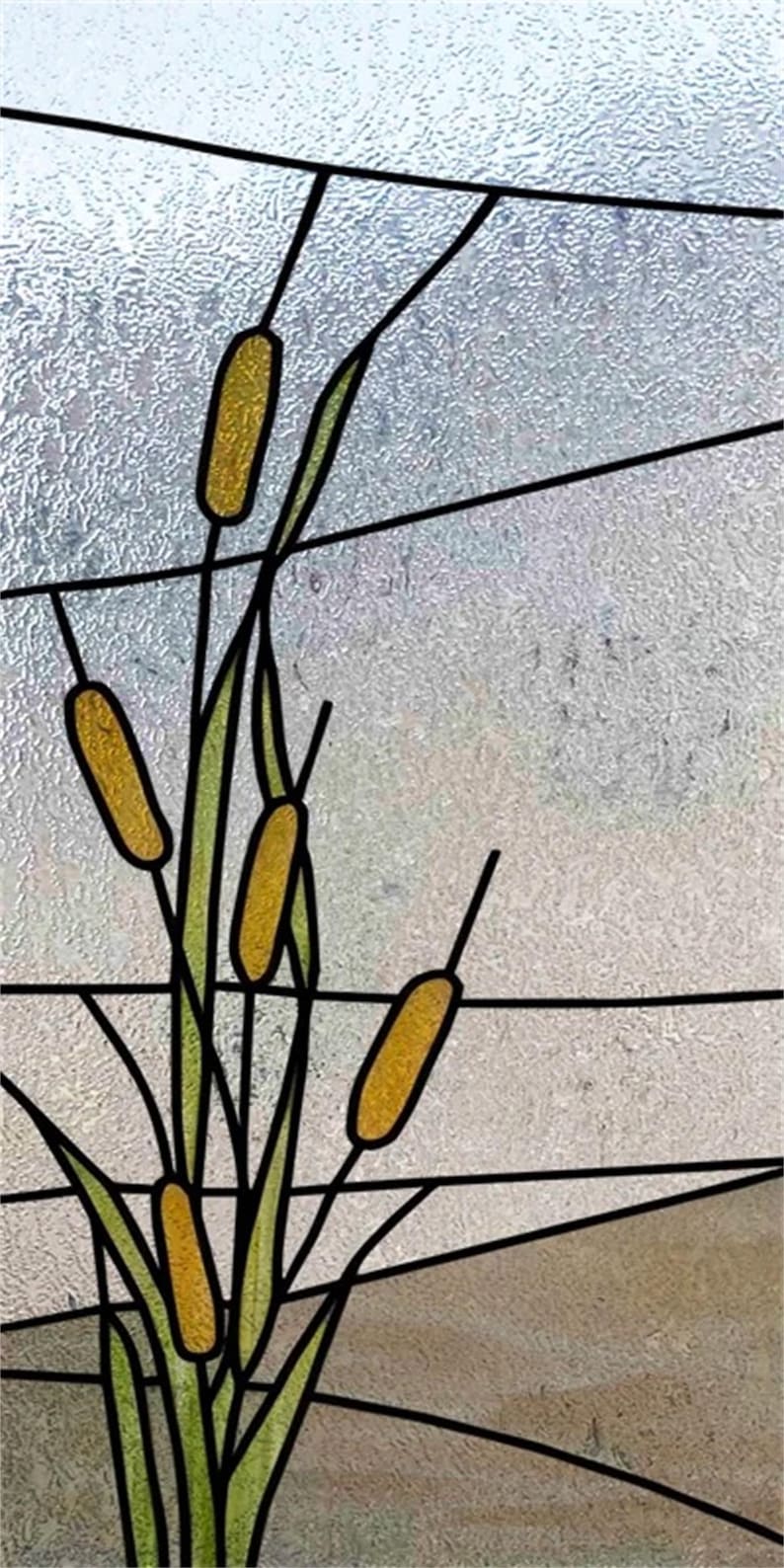 Custom Size Retro Prairie Style Stained Glass Window Film Frosted ...