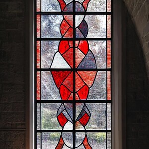Customized Size Abstract Red Stained Glass Window Film Decorative ...