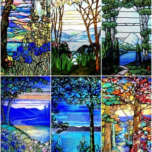 Custom Size Colorful Vintage Stained Glass Window Film Frosted Privacy Static Cling for Decorative Bathroom and Office Spaces