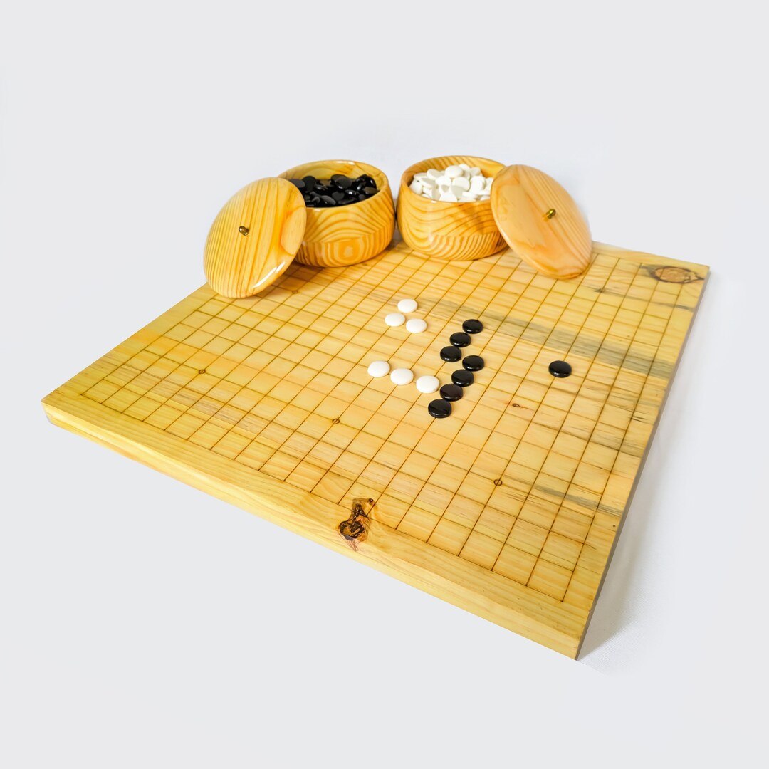 Natural Pine Wood Go Game 2-player-classic Chinese Strategy Etsy Canada
