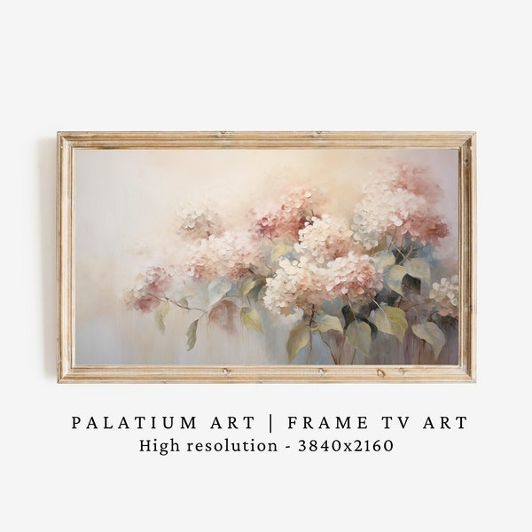 Frame TV Art Hydrangeas, Spring Samsung Frame TV Art, Rustic Farmhouse, Holiday Decor, Neutral Floral Art, Cottage decor, Digital Download