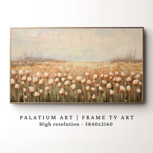 Vintage Tulip Field Oil Painting for Samsung Frame TV (Digital Download)