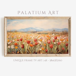 Vintage Tulip Field Oil Painting for Samsung Frame TV (Digital Download)