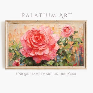 Vibrant Roses TV Art, Floral Painting, Home Decor, Botanical Art, Summer Garden Screensaver, Farmhouse Art, Digital Download