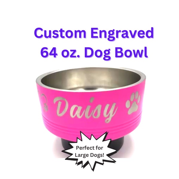 Custom Engraved Dog Bowl 64oz, Personalized Pet Bowl, Stainless Steel Pet bowl, Pet Gift, Dog Gift, Polar Camel Dog Bowl, Pet Food Bowl