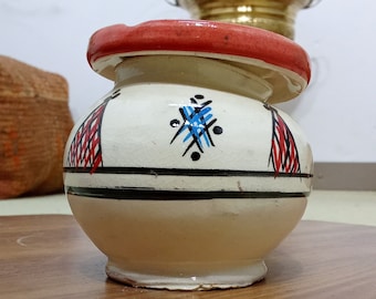Posacenere in ceramica marocchina dipinta a mano, arredamento boho