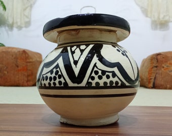 Posacenere in ceramica dipinto a mano, decoro marocchino, ceramica Safi