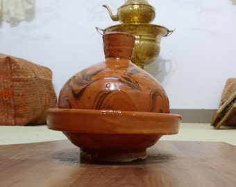 Handmade Moroccan Serving Tagine, Small Ceramic Cookware, 11cm