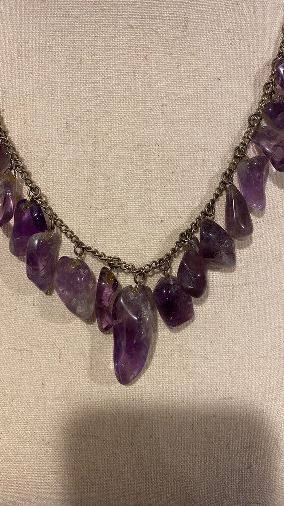 Vintage Amethyst Chunky Necklace