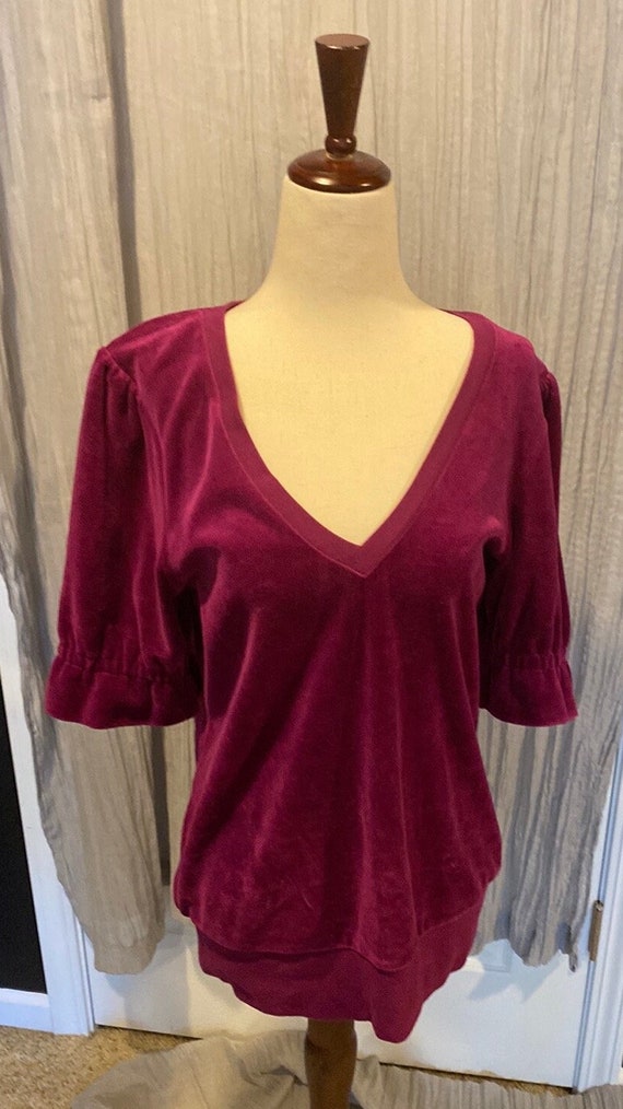 Vintage Vintage 1990s Fuscia Velvet Women’s Top by