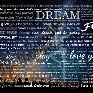 DMB Wall Art Canvas (40x30) - Digital File Only - Dave Matthews Band Lyrics | Firedancer | Galaxy | Two Step #41 You and Me