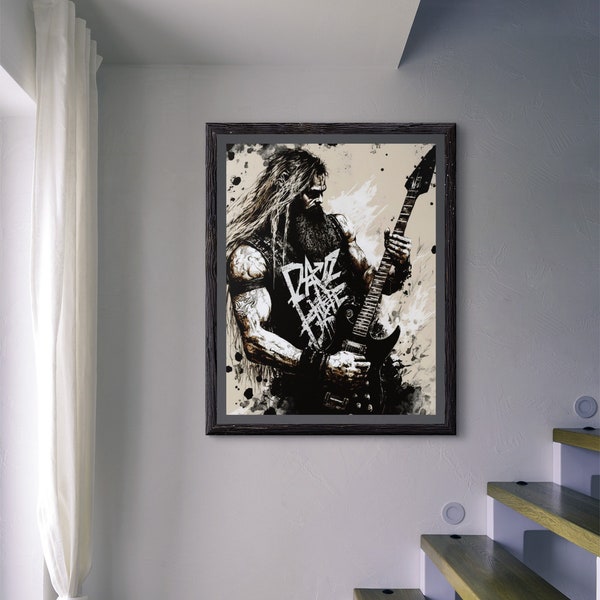 Zakk Wylde Printable Wall Art, Wall Decor, Digital AI Assisted Art, Rock 'n Roll Print, Rockstar Art