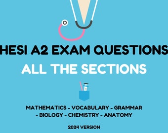 HESI A2 Exam Questions All the sections 2024 PDF Version