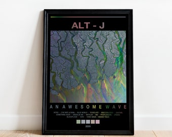 Alt - J "An Awesome Wave" Cartel del álbum / Múltiples opciones de color / Decoración de la pared / Arte del álbum / Música