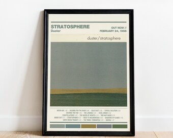 Póster del álbum Duster "Stratosphere" / Múltiples opciones de color / Decoración de la pared / Carátula del álbum / Música