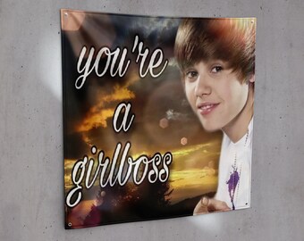 You're A Girlboss Justin Bieber / Meme Tapestry / Wall Hanging Dorm Bedroom / Justin Bieber Meme Merch