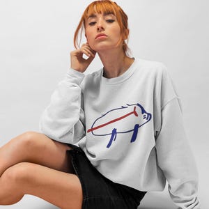 Felpa girocollo Josh Allen dei Buffalo Bills: abbigliamento per tifosi con logo a forma di patata