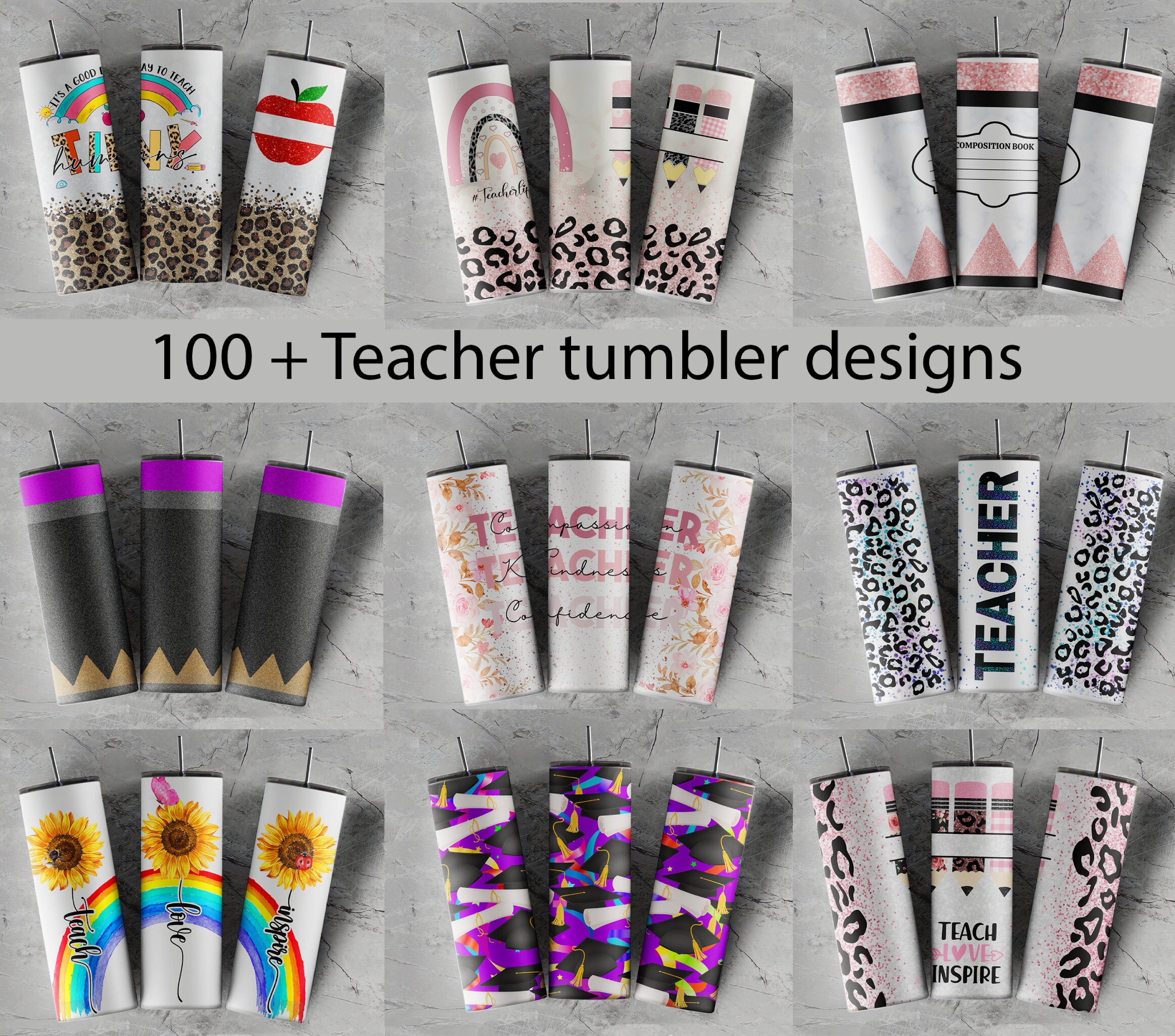 20 oz SUBLIMATION Teacher Love Tumblers — Momma's Mug & More