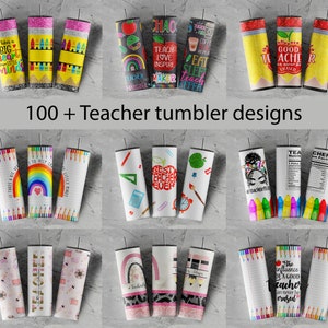 100+ Teacher 20 oz Skinny Tumbler Bundle, Teacher Life Back To School Sublimation Designs, Teacher Appreciation PNG Instant Download