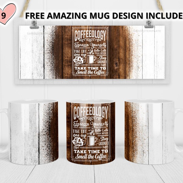 Coffee Mug Sublimation Template -Sublimation Designs -11Oz Mug -15Oz Mug PNG Mug Templates -Cricut Mug Press Designs Wrap