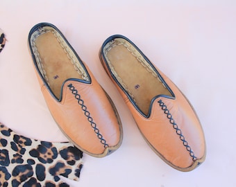 Turkish Calf Leather Slippers - Handmade Grounding Shoes Medieval Yemeni - Earthing Flats - Women Men Gift for Him Her