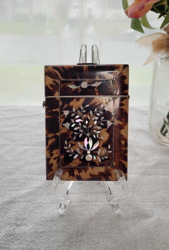 Antique Victorian Tortoiseshell Calling Card Case… - image 1