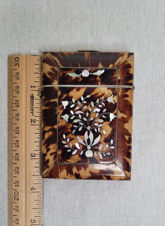 Antique Victorian Tortoiseshell Calling Card Case… - image 8