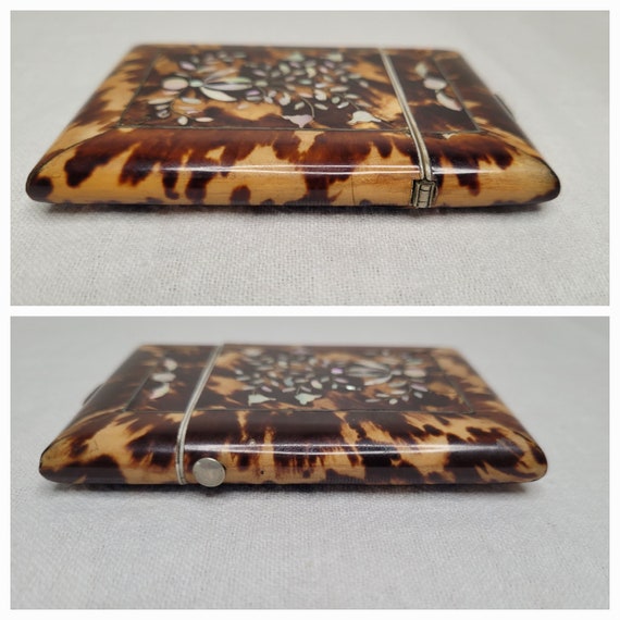 Antique Victorian Tortoiseshell Calling Card Case… - image 5