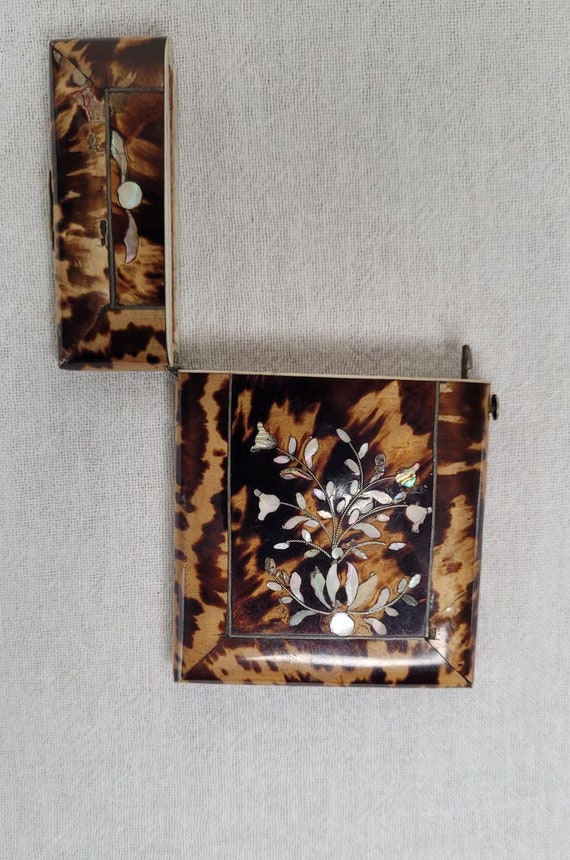 Antique Victorian Tortoiseshell Calling Card Case… - image 7