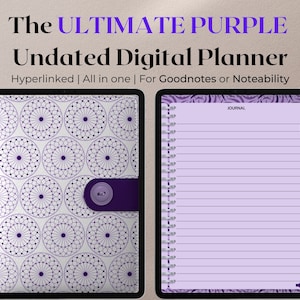 Undated Ultimate Purple iPad Planner Bundle for GoodNotes or Notability | All in One Digital Planner Hyperlinked | Ultimate iPad Planner